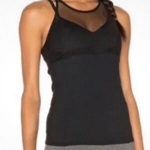ALO Yoga Black Mesh Detail Top